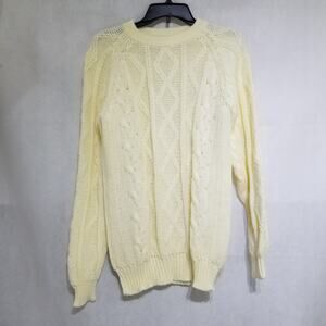 Vintage Blake & Manley Cable Knit Sweater Crew Neck Acrylic No Size Tag